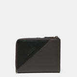 Cartera pequeña en piel bicolor gris