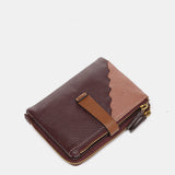 Cartera pequeña en piel bicolor burdeos