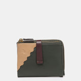 Cartera pequeña en piel bicolor verde
