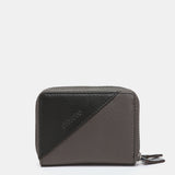 Cartera pequeña en piel bicolor gris