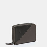 Cartera pequeña en piel bicolor gris
