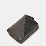 Cartera pequeña en piel bicolor gris