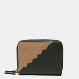 Cartera pequeña en piel bicolor verde