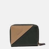 Cartera pequeña en piel bicolor verde
