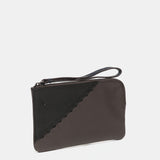 Neceser en piel bicolor gris