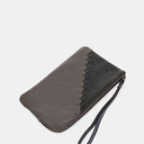 Neceser en piel bicolor gris