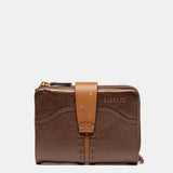 Small wallet in bronze leather