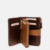 Small wallet in bronze leather