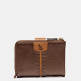 Small wallet in bronze leather