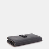 Cartera grande en piel negra