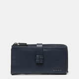 Cartera grande en piel azul