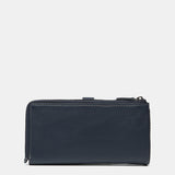 Cartera grande en piel azul