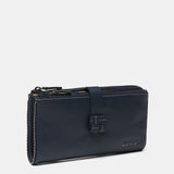 Cartera grande en piel azul