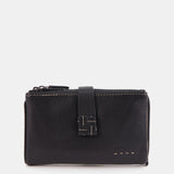 Cartera mediana en piel negra