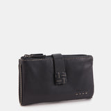 Cartera mediana en piel negra