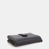 Cartera mediana en piel negra