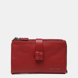 Cartera mediana en piel roja
