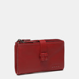 Cartera mediana en piel roja