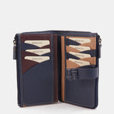 Cartera mediana en piel azul