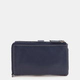 Cartera mediana en piel azul