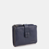 Cartera pequeña en piel azul