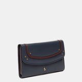 Mittel Portfolio in blauem Leder