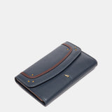 Mittel Portfolio in blauem Leder