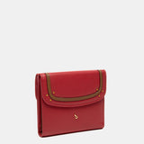 Red leather card holder