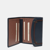 Blue leather card holder