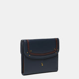 Blue leather card holder