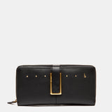 Large black leather wallet