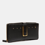 Large black leather wallet