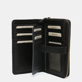 Medium black leather wallet