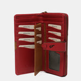 Cartera grande en piel roja