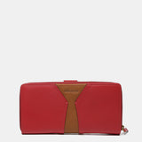 Cartera grande en piel roja