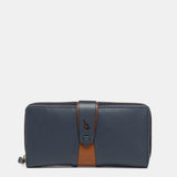 Cartera grande en piel azul