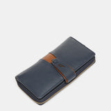 Cartera grande en piel azul