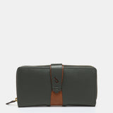 Cartera grande en piel verde