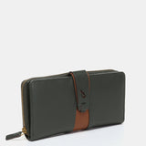Cartera grande en piel verde