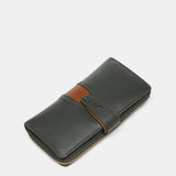 Cartera grande en piel verde