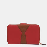Cartera mediana en piel roja