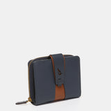 Cartera pequeña en piel azul