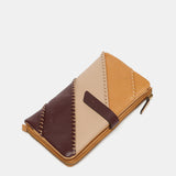 Large leather wallet in camel tones