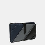 Cartera grande en piel en tonos azules