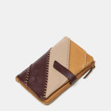Cartera mediana en piel en tonos camel