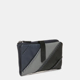 Medium leather wallet in blue tones