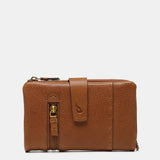 Cartera grande en piel cognac
