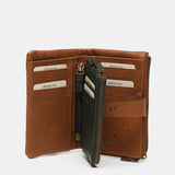 Cartera grande en piel cognac