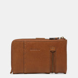 Cartera grande en piel cognac
