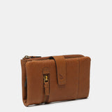 Cartera grande en piel cognac